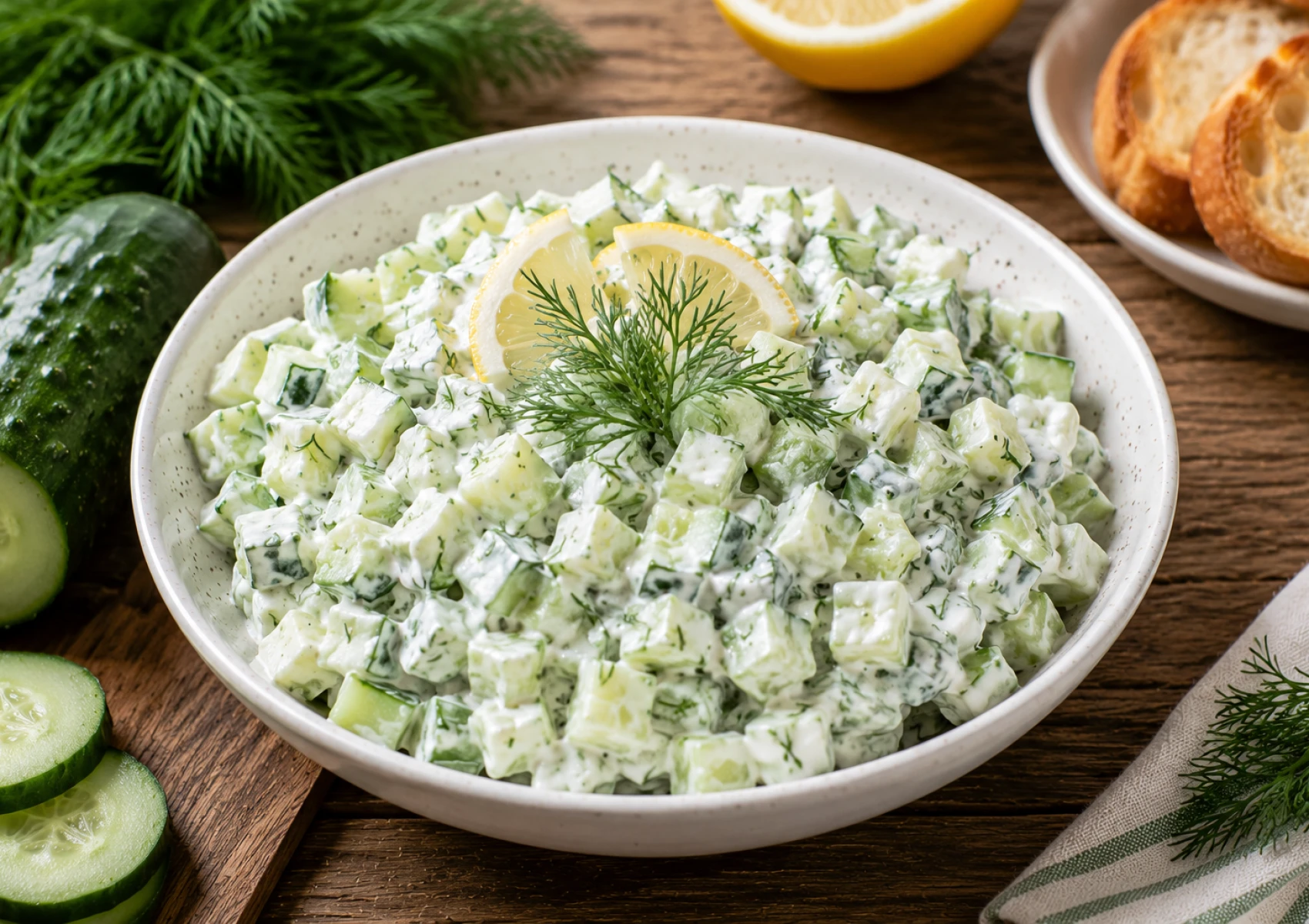 Закуска «Праздничное конфетти» — с огурцом, творожным сыром и укропом